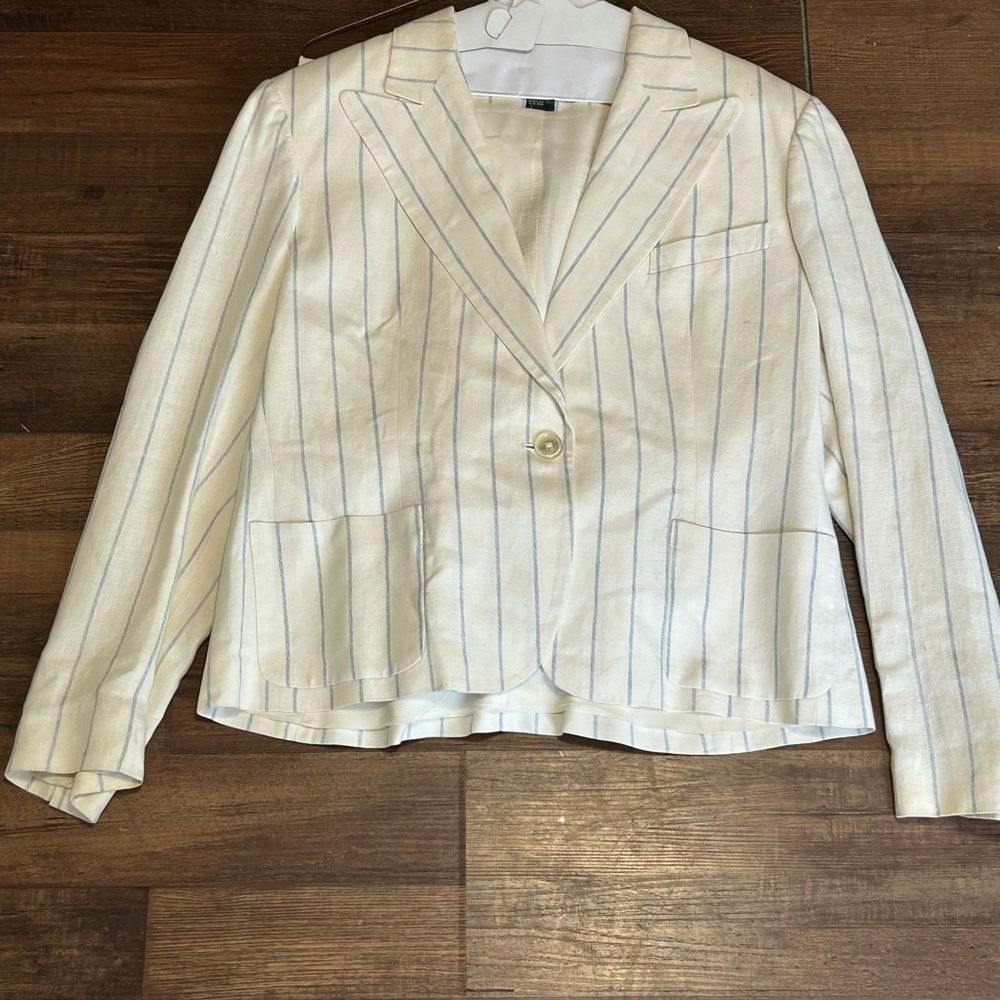 Lauren Ralph Lauren Women's Cream Striped Pant Suit